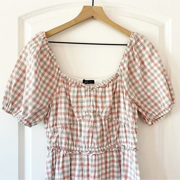 VERY J Plaid Midi Dress Size Large Cottagecore Easter - Picture 2 of 10